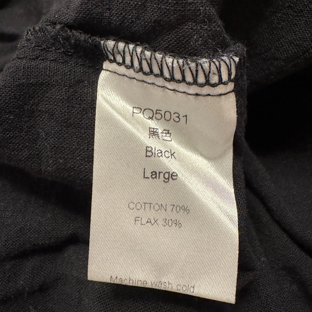 Black long sleeve button-down tunic - Picture 6 of 6